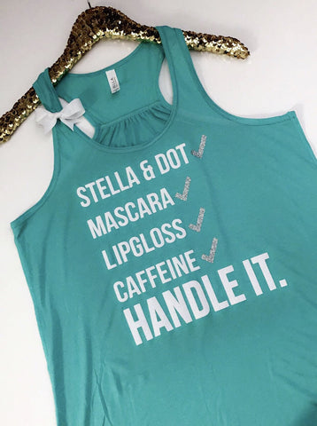 Stella and Dot - Mascara - Lipgloss - Caffeine - HANDLE IT - Ruffles with Love - Racerback Tank - RWL