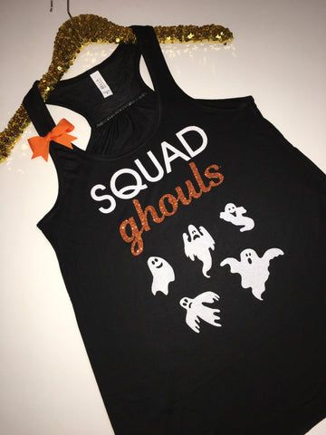 Squad Ghouls - Halloween -Ruffles with Love - Racerback Tank - Womens Fitness - Workout Clothing - Workout Shirts with Sayings