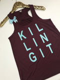 Killing It - Ruffles with Love - Racerback Tank - Womens Fitness - Workout Clothing - Workout Shirts with Sayings