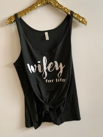 IG - FLASH SALE - Wifey for Lifey - Ruffles with Love - Racerback Tank - Womens Fitness