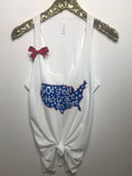 God Bless America - God Shed His Grace On Thee - Patriotic Tank - Ruffles with Love - Fashion Tee - Graphic Tee