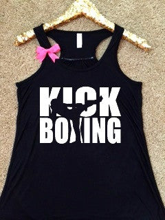 Kickboxing - Kickboxing Tank - Ruffles with Love - Racerback Tank - Womens Fitness - Workout Clothing - Workout Shirts with Sayings