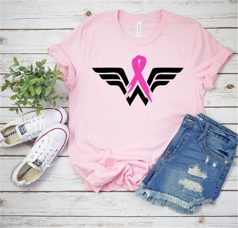 Wonder Woman Breast Cancer Awareness  - Ruffles with Love - RWL - Unisex Tee - Graphic Tee