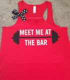 Meet Me at The Bar - Racerback Tank - Red Tank - Fitness Tank - Gym Tank - Workout Tank - Workout Clothes
