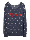 Stars - Merica - Off The Shoulder Sweatshirt- Eco Fleece -  Ruffles with Love - 4th of July