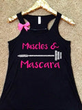 Muscles and Mascara - Ruffles with Love - Racerback Tank - Womens Fitness - Workout Clothing - Workout Shirts with Sayings