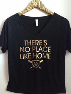 There's No Place Like Home - V-Neck Relaxed Tee - Ruffles with Love - Fashion Tee - Graphic Tee - Workout Tank