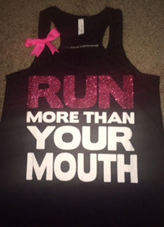 Run More Than Your Mouth - Pink - Ruffles with Love - women's fitness - women's workout clothing