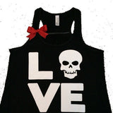 Love Skull Tank - Ruffles with Love - Fun Tank - Skull Tank - LOVE Symbol Tank