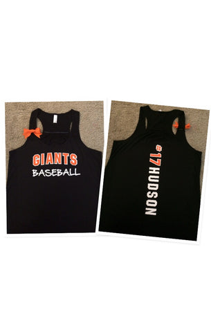 Custom Sports Tank - Customize Your Own Tank -  Bow Tank - Jersey Tank - Choose Your Team - Ruffles with Love