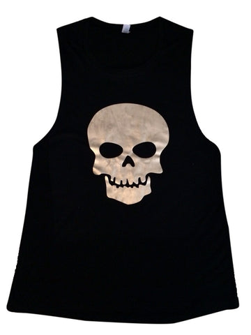 Skull - Muscle Tank - Ruffles with Love - Womens Fitness Clothing - Workout Tank