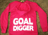Goal Digger - Eco Fleece - Workout Zip Up Hoodie - Ruffles with Love