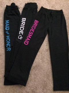 Bridal Party Pants - Bride - Maid of Honor - Bridesmaid - Ruffles with Love - Bride To Be - Wedding Party