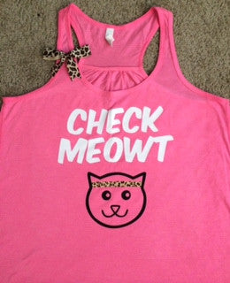 Check Meowt - Workout Tank - Womens Fitness - Funny Tank - Fitness