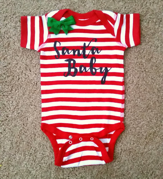 Santa Baby Christmas Baby Mia Grace Designs Girls Onesie