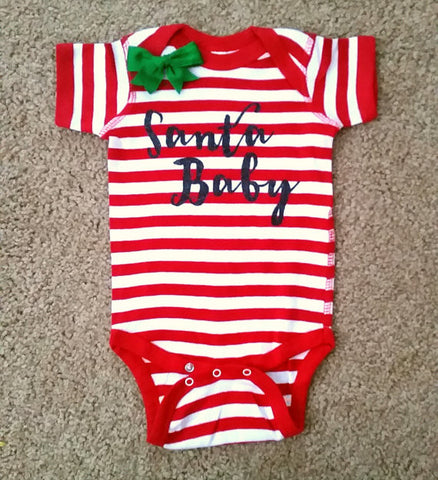 Santa Baby - Christmas Baby - Mia Grace Designs - Girls Onesie -  Body Suit - Glitter  - Onesie - Ruffles with Love - Baby Clothing - RWL Kids