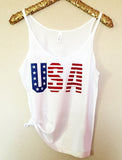 USA Tank - Olympics Tank- Slouchy Relaxed Fit Tank -  Ruffles with Love - Fashion Tee - Graphic Tee