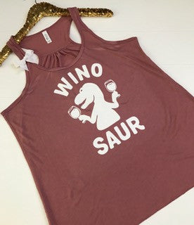 Winosaur - ROSE - Wine Tank - Ruffles with Love - Racerback Tank - Womens Fitness - Workout Clothing - Workout Shirts with Sayings