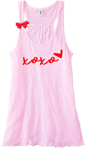 xoxo - Valentines Day - Ruffles with Love - Racerback Tank - Womens Fitness - Workout Clothing