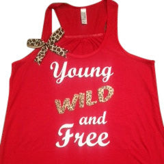 Young Wild and Free - Ruffles with love - Inspirational Tank - Fitness Tank - Womens Fitness